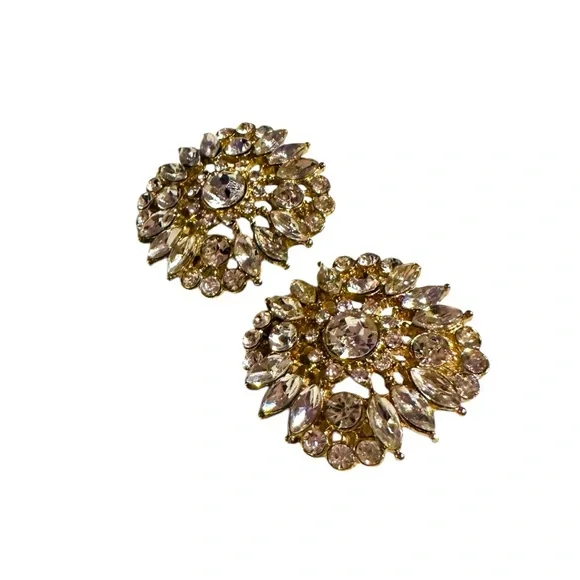 VINTAGE GOLD COSTUME EARRINGS - Picture 2 of 4